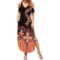 Australia Indigenous Personalized Summer Maxi Dress Fight Leukemia Orange Ribbons - Aussie Hoodie