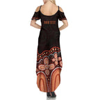 Australia Indigenous Personalized Summer Maxi Dress Fight Leukemia Orange Ribbons - Aussie Hoodie