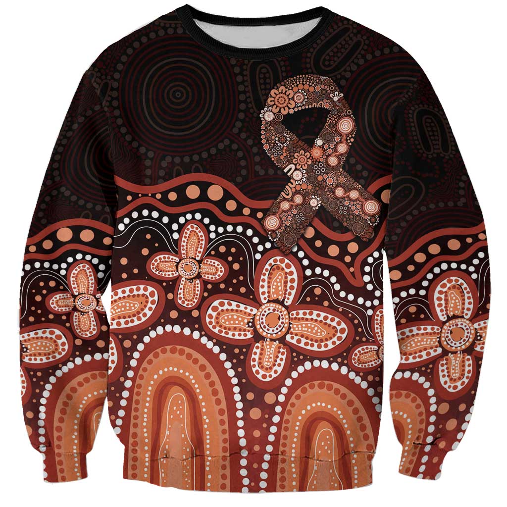 Australia Indigenous Personalized Sweatshirt Fight Leukemia Orange Ribbons - Aussie Hoodie