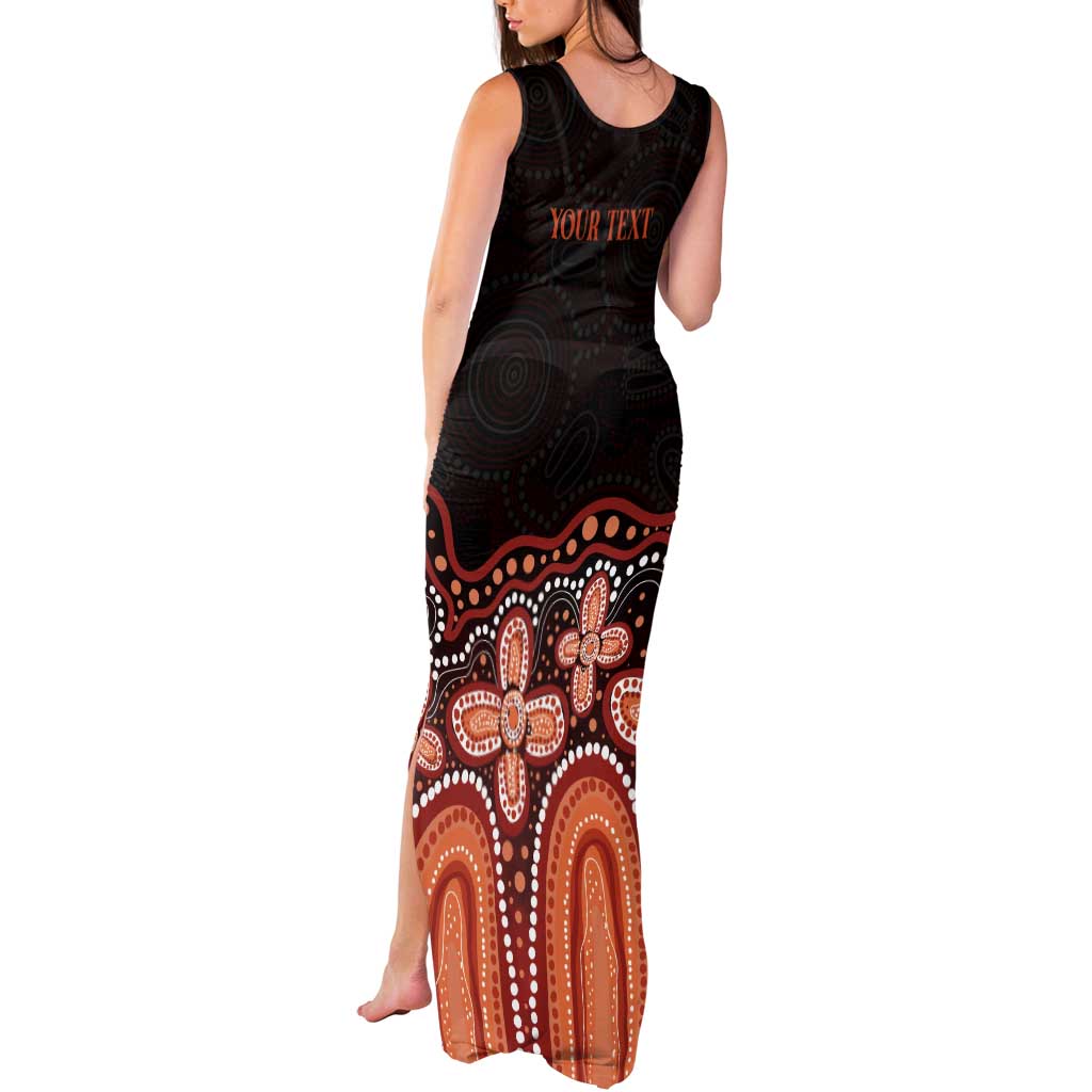 Australia Indigenous Personalized Tank Maxi Dress Fight Leukemia Orange Ribbons - Aussie Hoodie