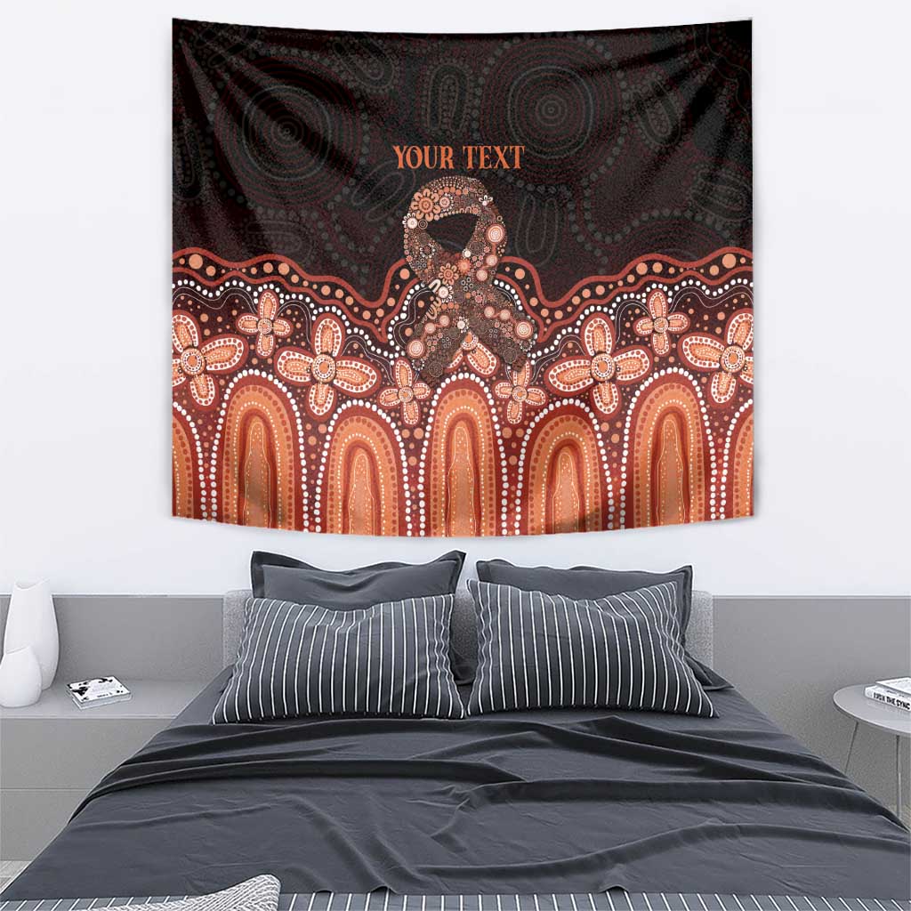 Australia Indigenous Personalized Tapestry Fight Leukemia Orange Ribbons - Aussie Hoodie