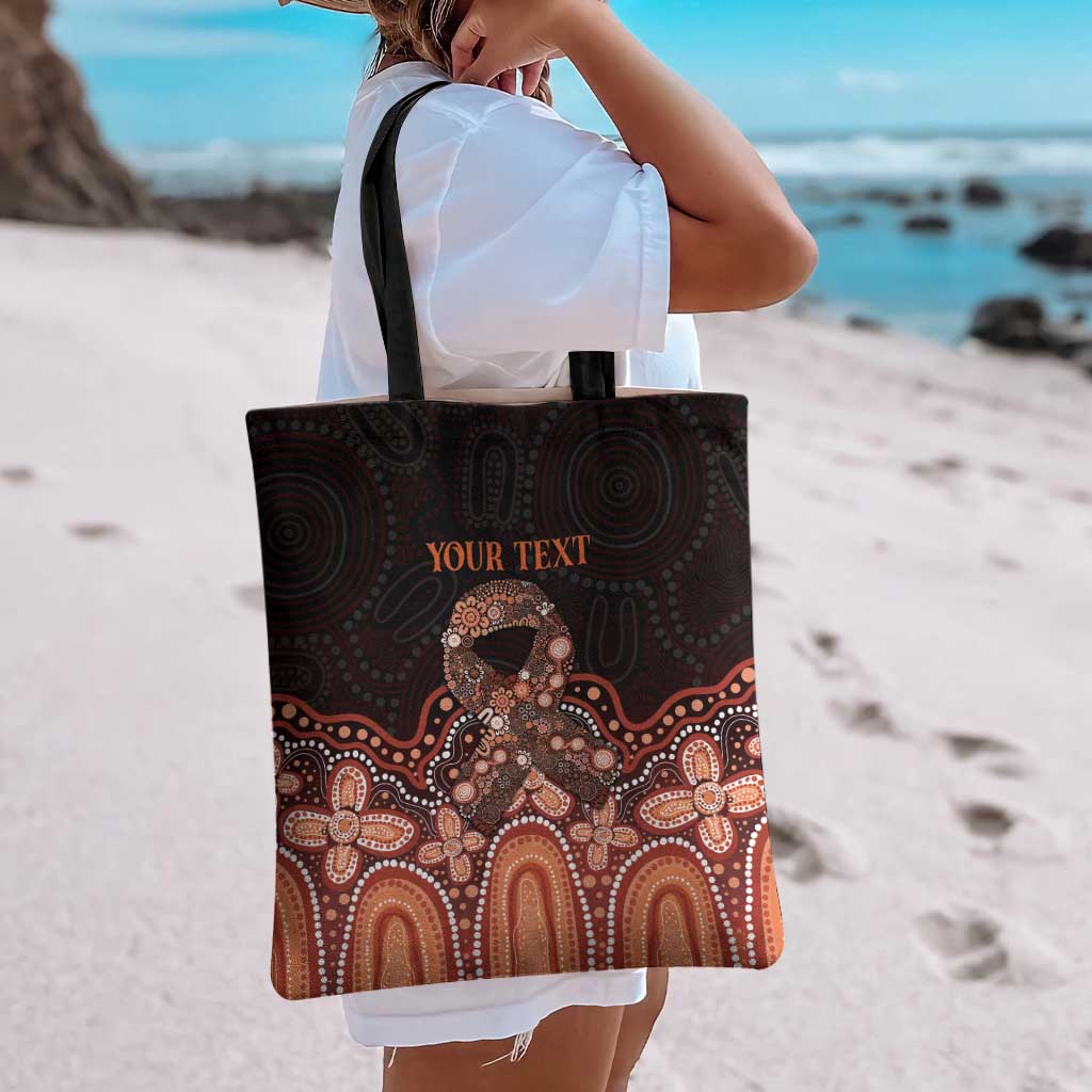 Australia Indigenous Personalized Tote Bag Fight Leukemia Orange Ribbons - Aussie Hoodie