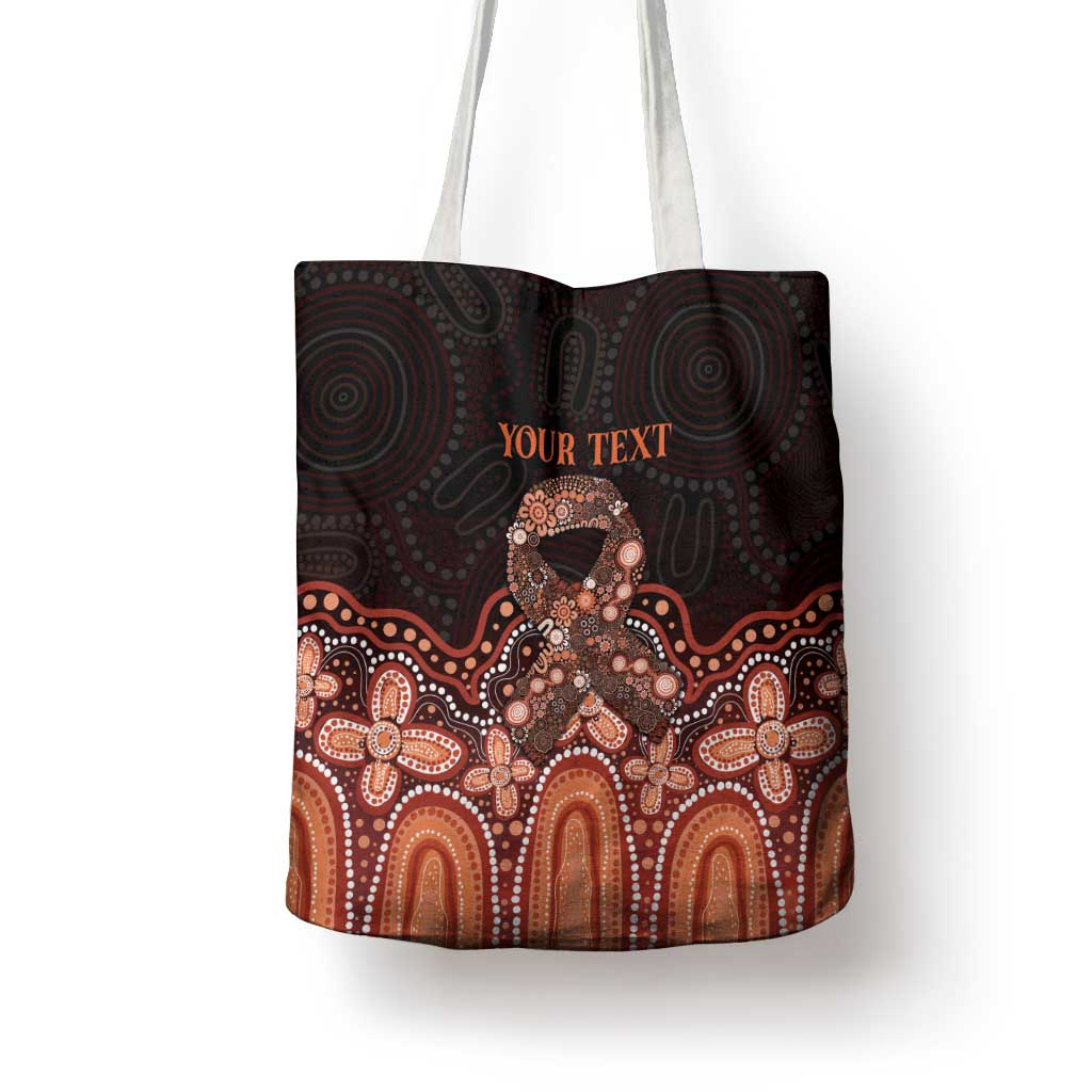 Australia Indigenous Personalized Tote Bag Fight Leukemia Orange Ribbons - Aussie Hoodie