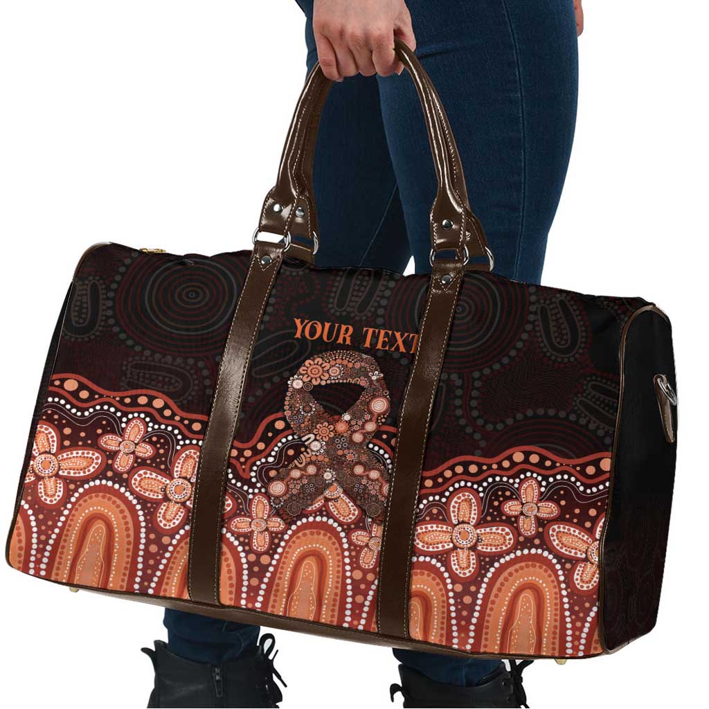Australia Indigenous Personalized Travel Bag Fight Leukemia Orange Ribbons - Aussie Hoodie