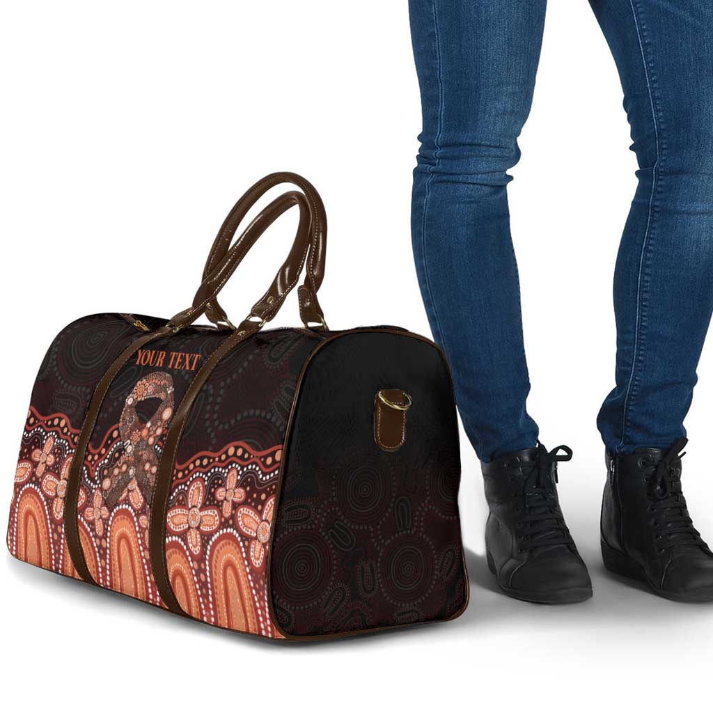 Australia Indigenous Personalized Travel Bag Fight Leukemia Orange Ribbons - Aussie Hoodie