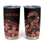 Australia Indigenous Personalized Tumbler Cup Fight Leukemia Orange Ribbons - Aussie Hoodie