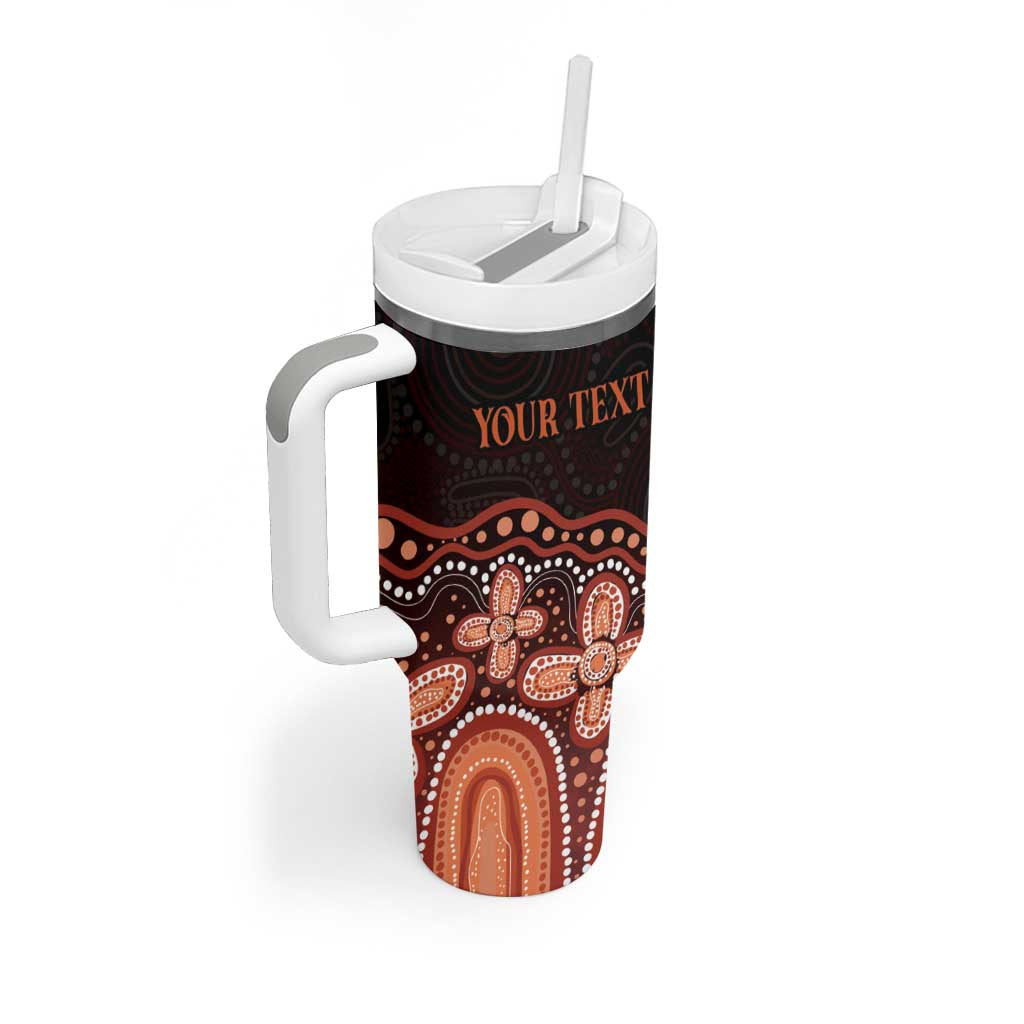 Australia Indigenous Personalized Tumbler With Handle Fight Leukemia Orange Ribbons - Aussie Hoodie