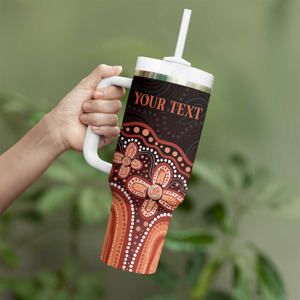 Australia Indigenous Personalized Tumbler With Handle Fight Leukemia Orange Ribbons - Aussie Hoodie
