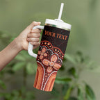 Australia Indigenous Personalized Tumbler With Handle Fight Leukemia Orange Ribbons - Aussie Hoodie