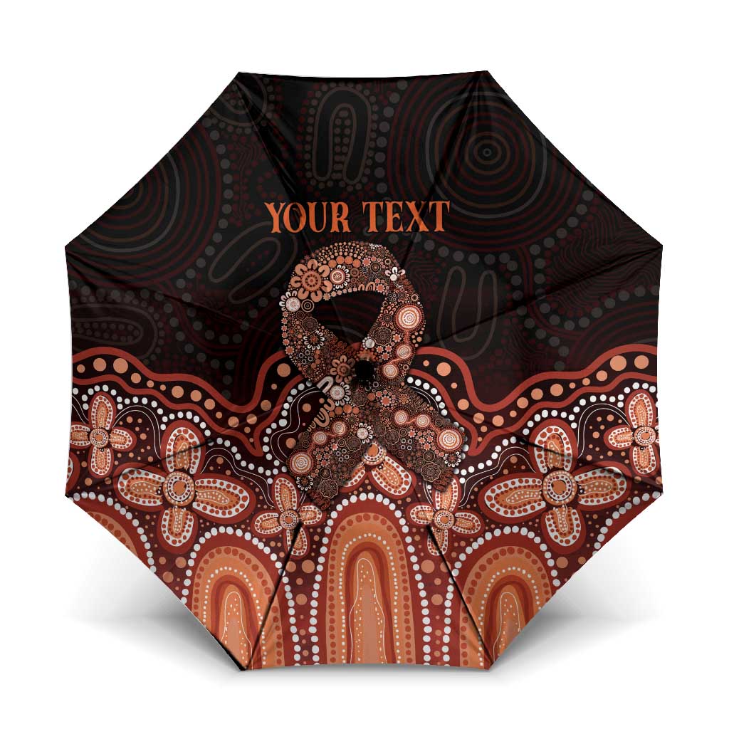 Australia Indigenous Personalized Umbrella Fight Leukemia Orange Ribbons - Aussie Hoodie