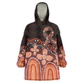 Australia Indigenous Personalized Wearable Blanket Hoodie Fight Leukemia Orange Ribbons - Aussie Hoodie