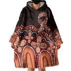 Australia Indigenous Personalized Wearable Blanket Hoodie Fight Leukemia Orange Ribbons - Aussie Hoodie