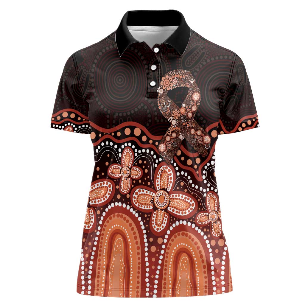 Australia Indigenous Personalized Women Polo Shirt Fight Leukemia Orange Ribbons - Aussie Hoodie