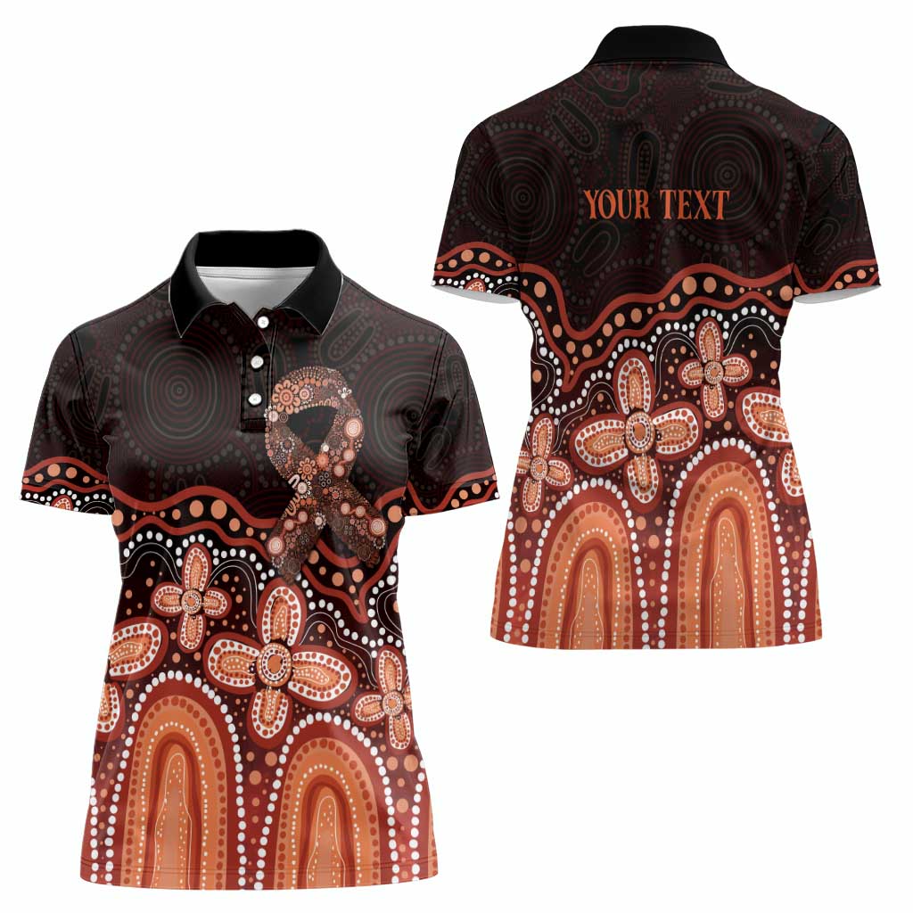 Australia Indigenous Personalized Women Polo Shirt Fight Leukemia Orange Ribbons - Aussie Hoodie