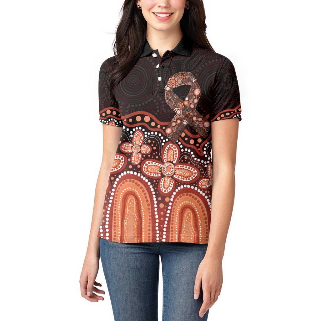 Australia Indigenous Personalized Women Polo Shirt Fight Leukemia Orange Ribbons - Aussie Hoodie