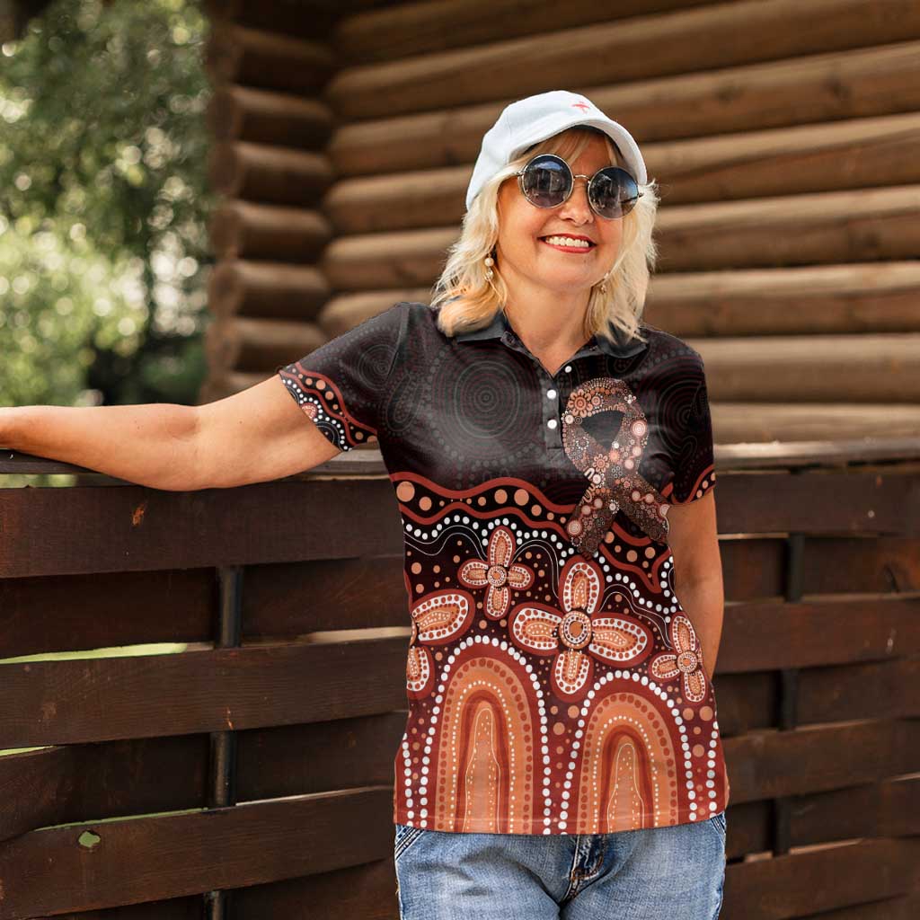 Australia Indigenous Personalized Women Polo Shirt Fight Leukemia Orange Ribbons - Aussie Hoodie