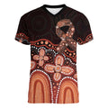 Australia Indigenous Personalized Women V-Neck T-Shirt Fight Leukemia Orange Ribbons - Aussie Hoodie