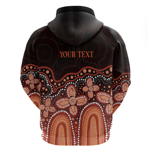 Australia Indigenous Personalized Zip Hoodie Fight Leukemia Orange Ribbons - Aussie Hoodie