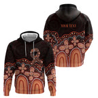 Australia Indigenous Personalized Zip Hoodie Fight Leukemia Orange Ribbons - Aussie Hoodie