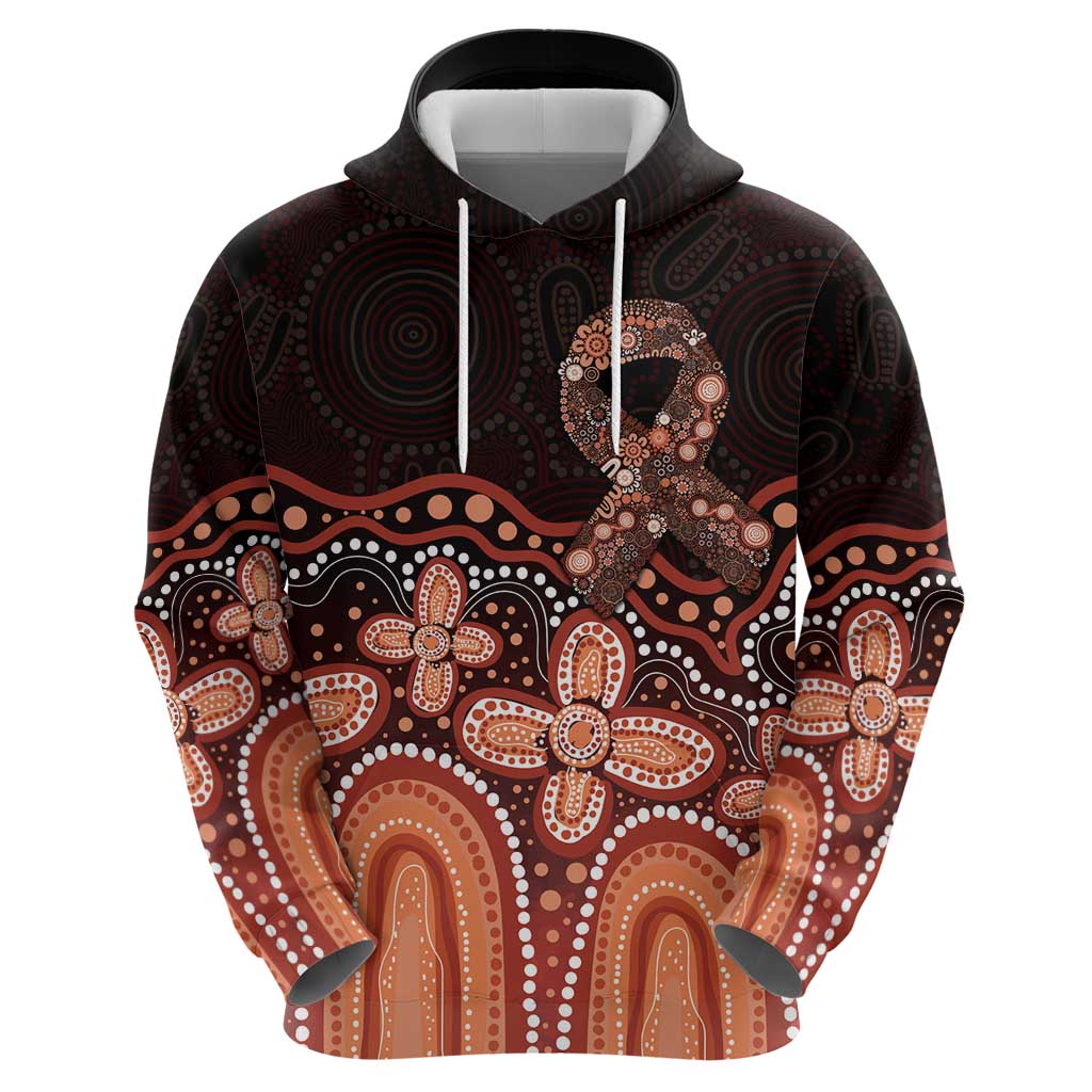 Australia Indigenous Personalized Zip Hoodie Fight Leukemia Orange Ribbons - Aussie Hoodie