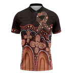 Australia Indigenous Personalized Zipper Polo Shirt Fight Leukemia Orange Ribbons - Aussie Hoodie