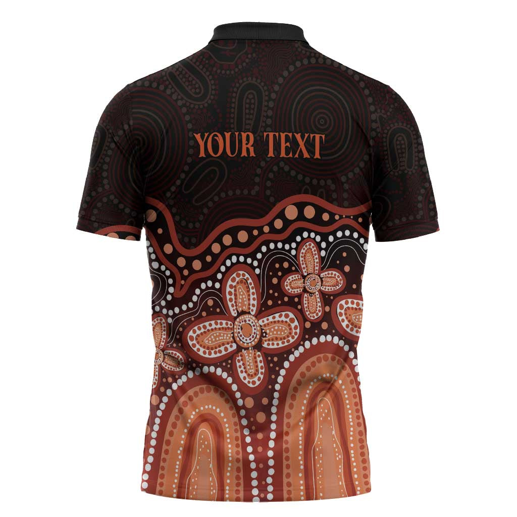 Australia Indigenous Personalized Zipper Polo Shirt Fight Leukemia Orange Ribbons - Aussie Hoodie