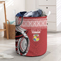 Mate Ma'a Tonga Rugby Kupesi Motifs Laundry Basket Red Waves