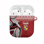 Mate Ma'a Tonga Rugby Kupesi Motifs AirPods Case Red Waves
