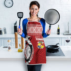 Mate Ma'a Tonga Rugby Kupesi Motifs Apron Red Waves