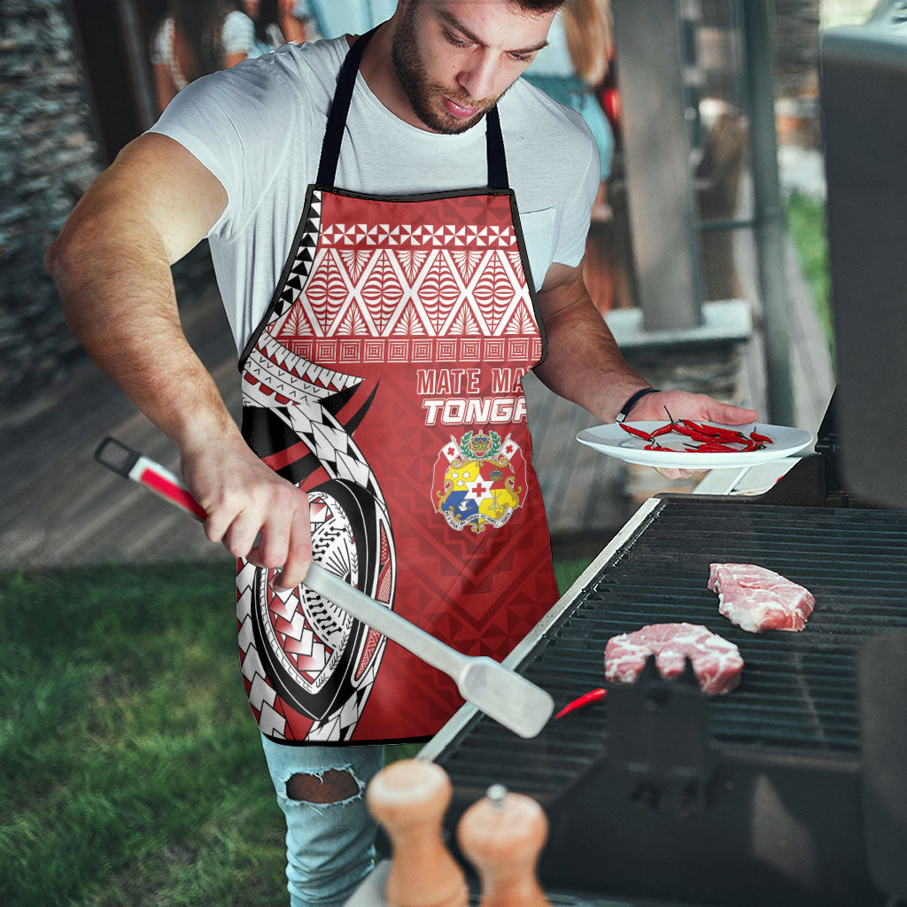 Mate Ma'a Tonga Rugby Kupesi Motifs Apron Red Waves