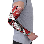 Mate Ma'a Tonga Rugby Custom Kupesi Motifs Arm Sleeves Red Waves