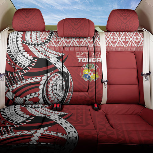 Mate Ma'a Tonga Rugby Kupesi Motifs Back Car Seat Cover Red Waves