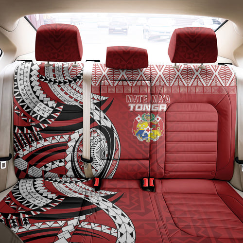 Mate Ma'a Tonga Rugby Kupesi Motifs Back Car Seat Cover Red Waves
