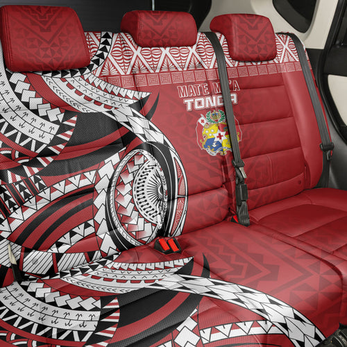 Mate Ma'a Tonga Rugby Kupesi Motifs Back Car Seat Cover Red Waves
