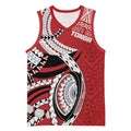 Mate Ma'a Tonga Rugby Custom Kupesi Motifs Basketball Jersey Red Waves