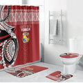 Mate Ma'a Tonga Rugby Kupesi Motifs Bathroom Set Red Waves