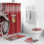 Mate Ma'a Tonga Rugby Kupesi Motifs Bathroom Set Red Waves