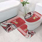 Mate Ma'a Tonga Rugby Kupesi Motifs Bathroom Set Red Waves
