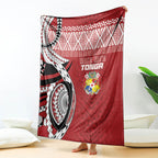Mate Ma'a Tonga Rugby Kupesi Motifs Blanket Red Waves