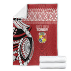 Mate Ma'a Tonga Rugby Kupesi Motifs Blanket Red Waves