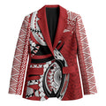 Mate Ma'a Tonga Rugby Custom Kupesi Motifs Blazer Red Waves