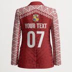 Mate Ma'a Tonga Rugby Custom Kupesi Motifs Blazer Red Waves