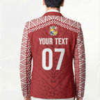 Mate Ma'a Tonga Rugby Custom Kupesi Motifs Blazer Red Waves