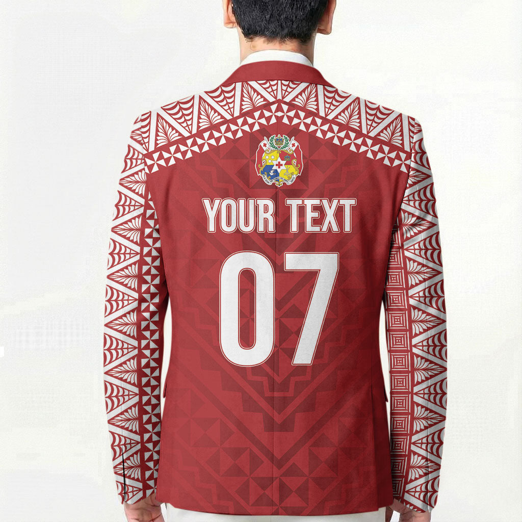 Mate Ma'a Tonga Rugby Custom Kupesi Motifs Blazer Red Waves