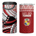 Mate Ma'a Tonga Rugby Kupesi Motifs 4 in 1 Can Cooler Tumbler Red Waves