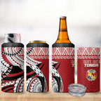 Mate Ma'a Tonga Rugby Kupesi Motifs 4 in 1 Can Cooler Tumbler Red Waves