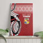 Mate Ma'a Tonga Rugby Kupesi Motifs Canvas Wall Art Red Waves