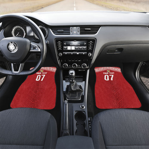 Mate Ma'a Tonga Rugby Custom Kupesi Motifs Car Mats Red Waves