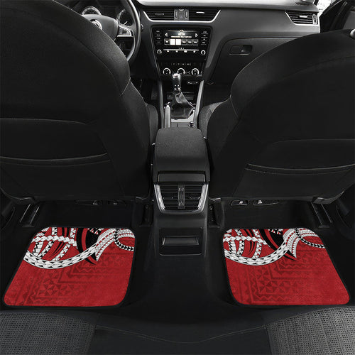 Mate Ma'a Tonga Rugby Custom Kupesi Motifs Car Mats Red Waves