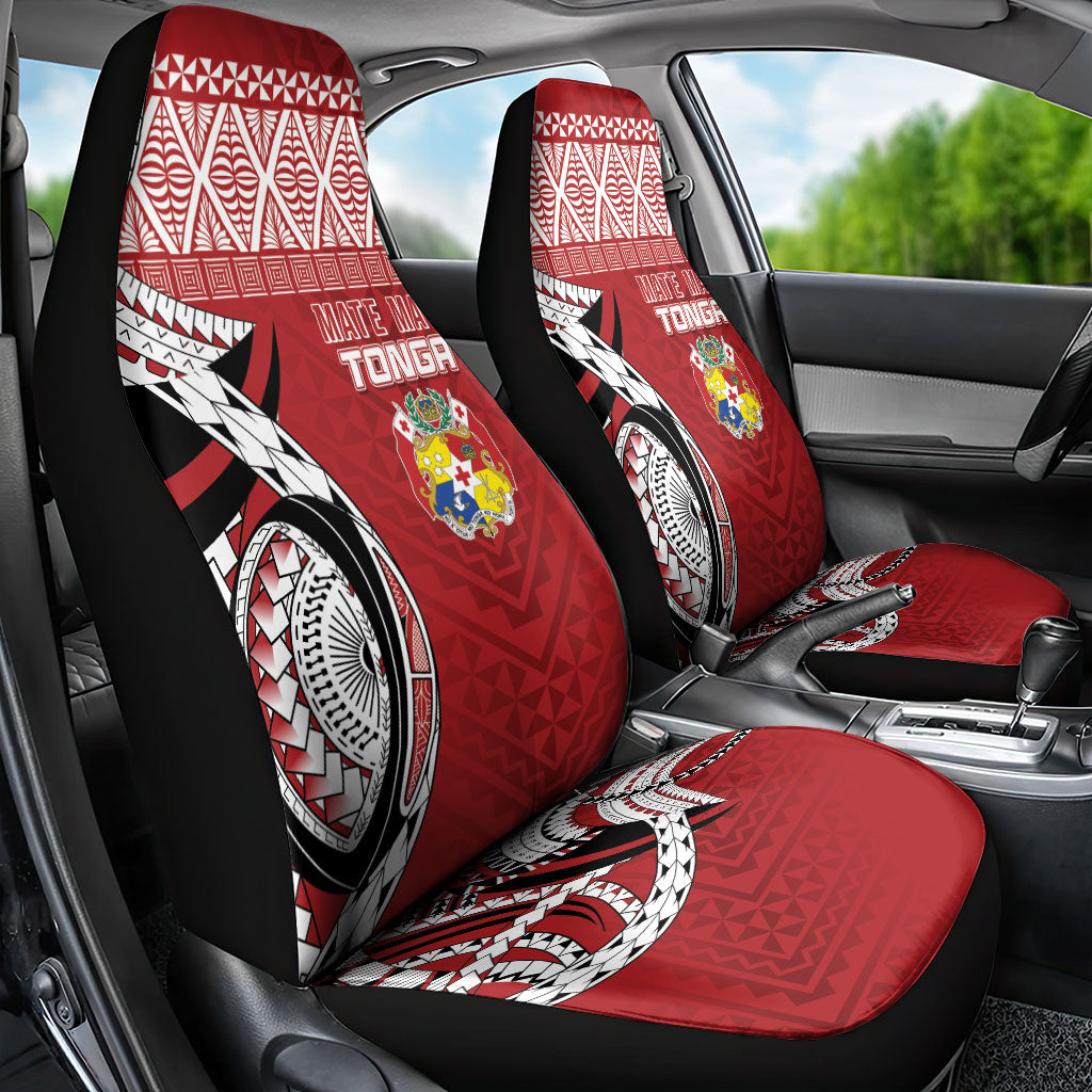 Mate Ma'a Tonga Rugby Kupesi Motifs Car Seat Cover Red Waves